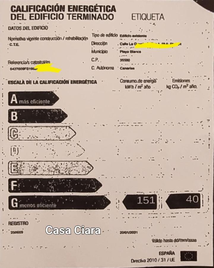 Vivienda Vacacional Casa Ciara Playa Blanca  Eksteriør billede